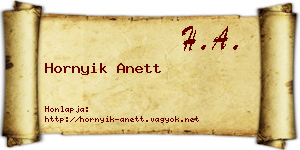 Hornyik Anett névjegykártya