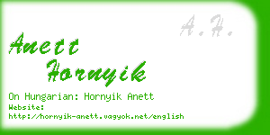 anett hornyik business card